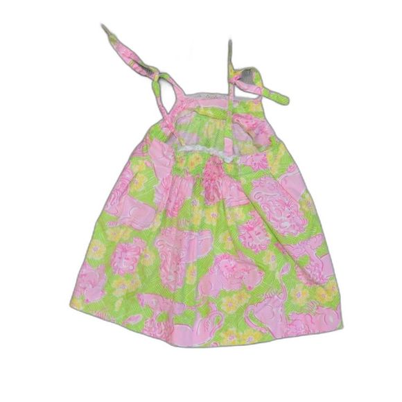 Lilly Pulitzer HTF Lounging Lions Pink Green Cubs Infant Baby Girl Jumper Dress - Picture 2 of 8